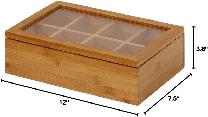 Oceanstar - TB1323 Bamboo Tea Box, 12 Inch, Natural - Image 5